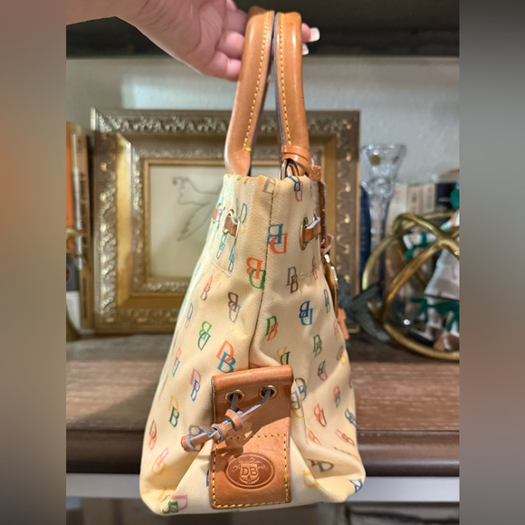 DOONEY & BOURKE Yellow Coated Logo Canvas Satchel Convertible Crossbody Bag. EUC - Picture 7 of 10